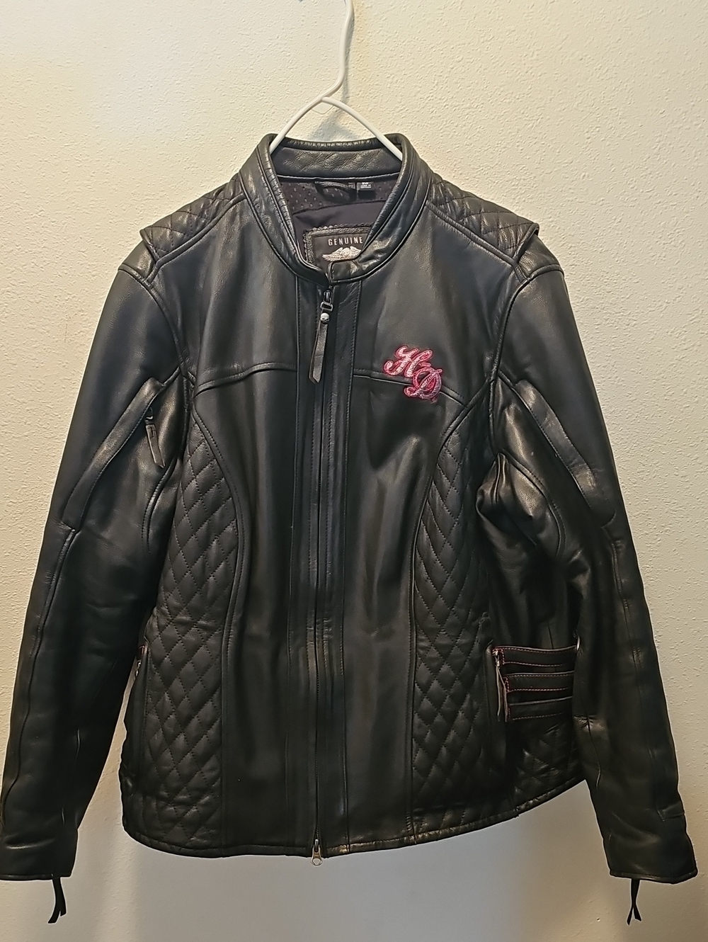 Women’s Harley Davidson Scroll heavy leather jacket 2w